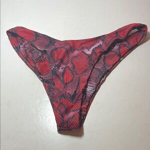 Red Snakeskin Bikini Bottom
